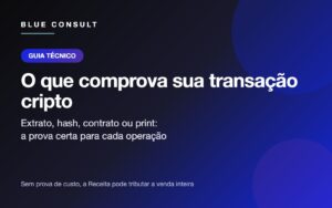 Qual documento comprova transação cripto para a Receita Federal