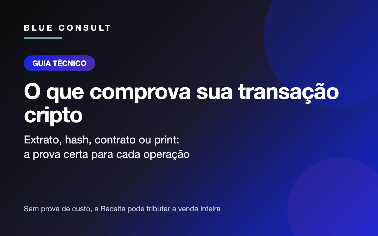 Qual documento comprova transação cripto para a Receita Federal