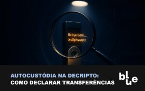 Autocustódia na DeCripto: hardware wallet sob lupa e holofote em cofre escuro