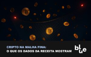 Malha fina cripto: rede luminosa capturando moedas de bitcoin em queda