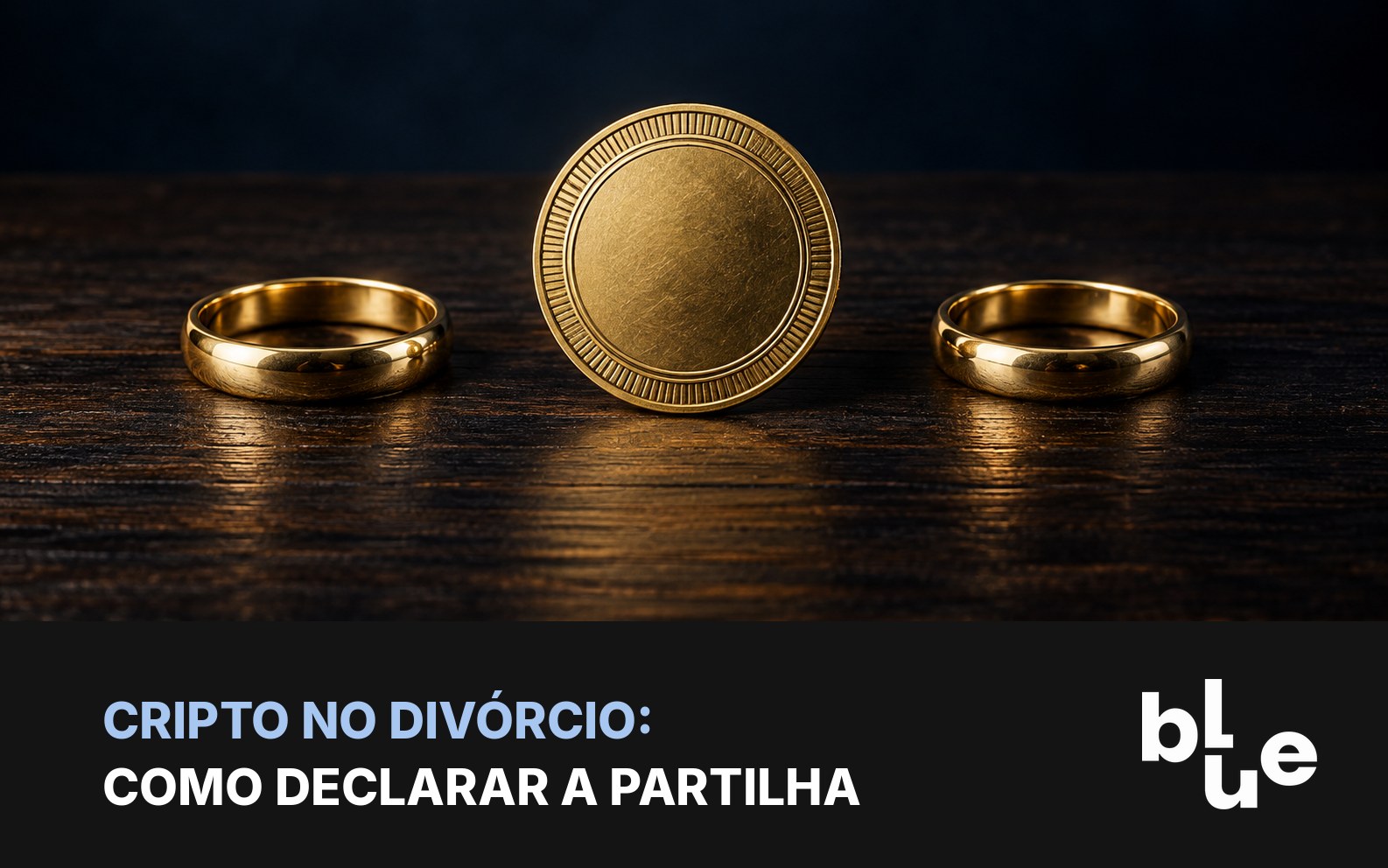 Cripto no divórcio: aliança partida sobre carteira de hardware com moeda de bitcoin