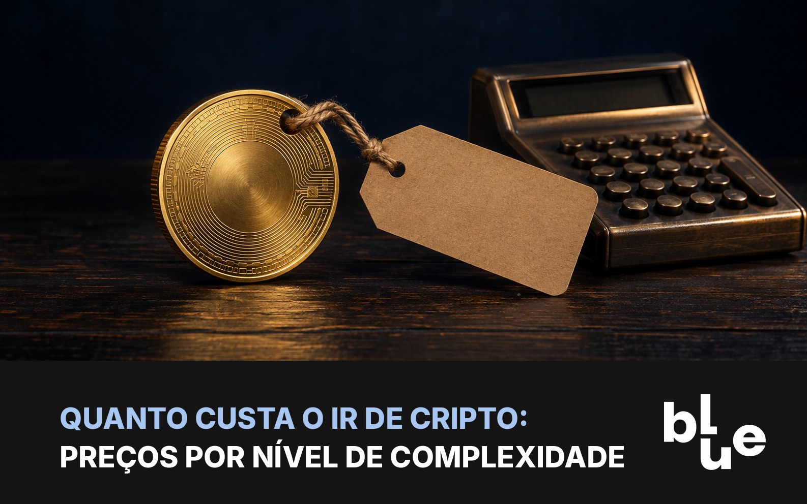 Quanto custa contador de cripto: etiqueta de preço sobre moeda de bitcoin e calculadora